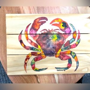 Wile E. Wood DBRC-1511 15 x 11 in. Bartholets Rainbow Crab Wood Art